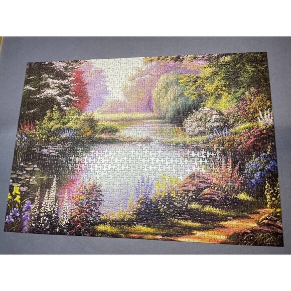 Escape To Nature 1000 Piece Jigsaw Mega Puzzle Mountains Lake Floral Derk Hanson - Picture 9 of 9